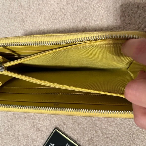 Chanel Yellow Quilted Zippy Long Wallet - Picture 6 of 10